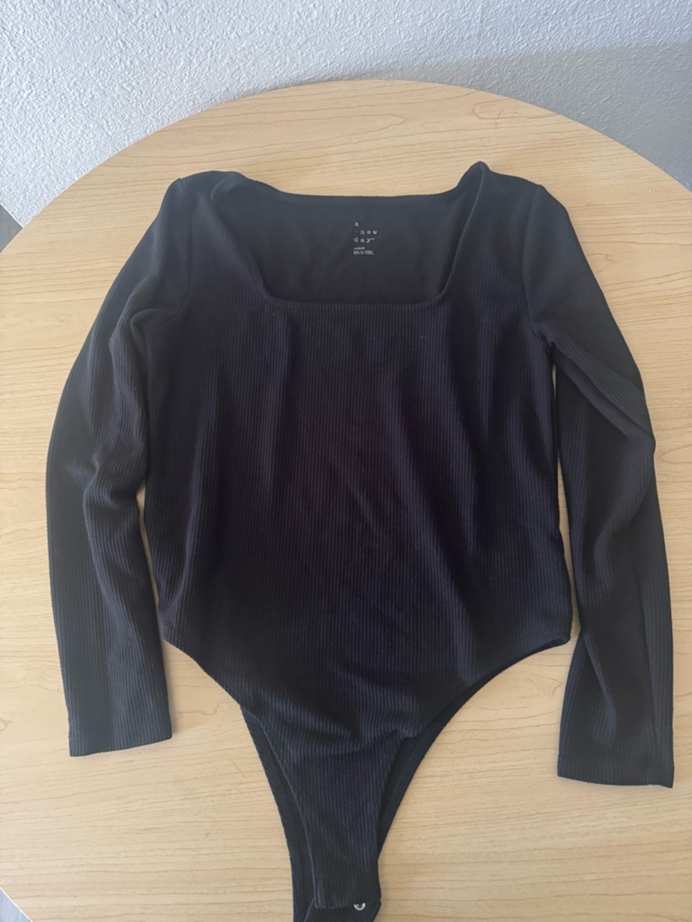 a new day Black Ribbed Top - Long Sleeve